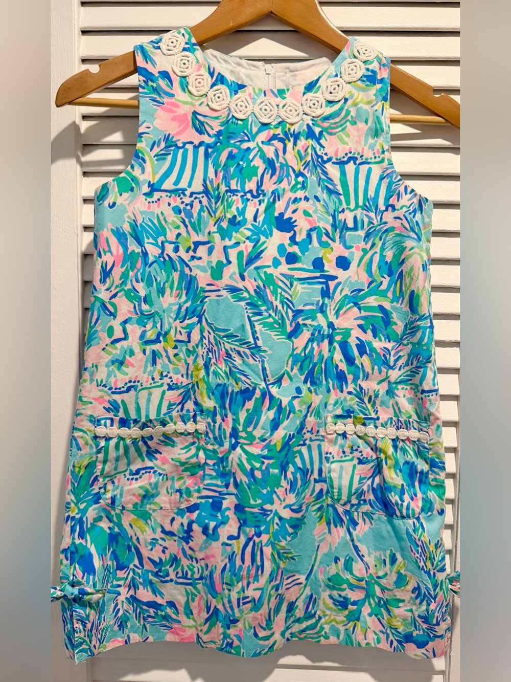 Lilly Pulitzer Ibiza Blue Cabana Shift Dress Girls Size 10